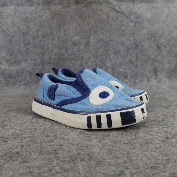 Gymboree Shoes Toddler 6 Sneaker Slip On Do The Robot Blue Baby Kids Casual Flat - Picture 1 of 12